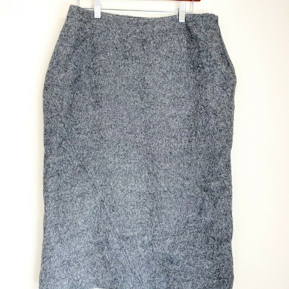 Nina Ricci Women's Size 44 US12 Large Gray Skirt Alpaca A-Line Silk Lined Mini